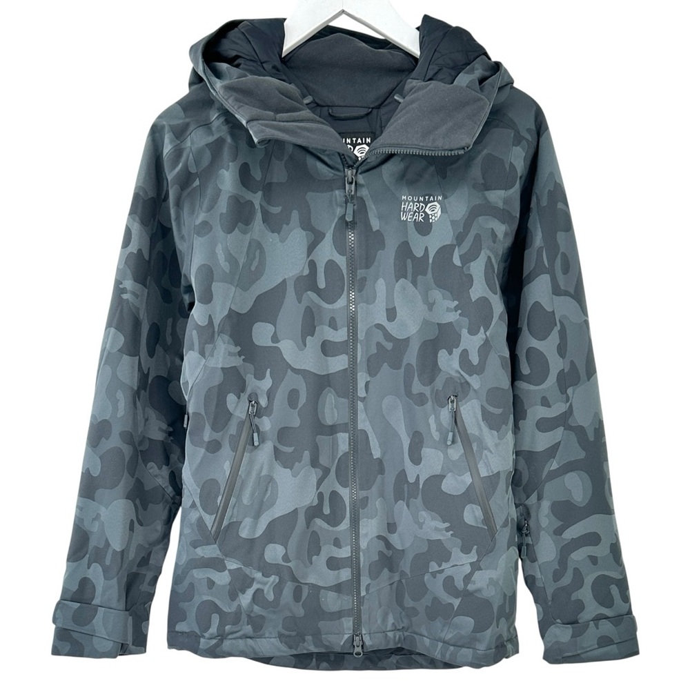 Mountain Hardwear Firefall Insulated Blue Gray Camo Print Winter Ski Snow Jacket